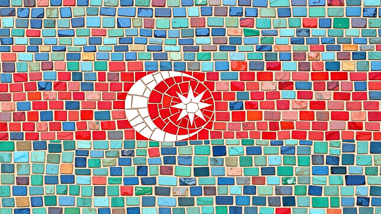 Flag of Azerbaijan 🇦🇿 in mosaic tiles style