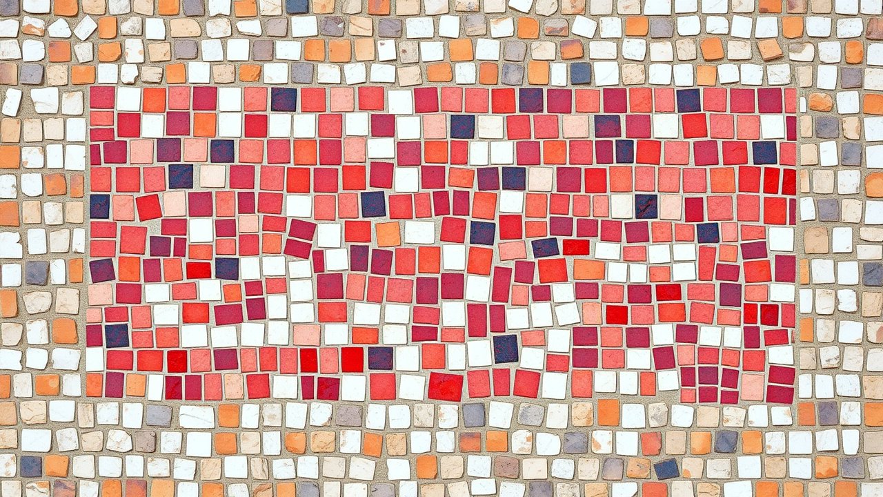 Flag of Monaco 🇲🇨 in mosaic tiles style
