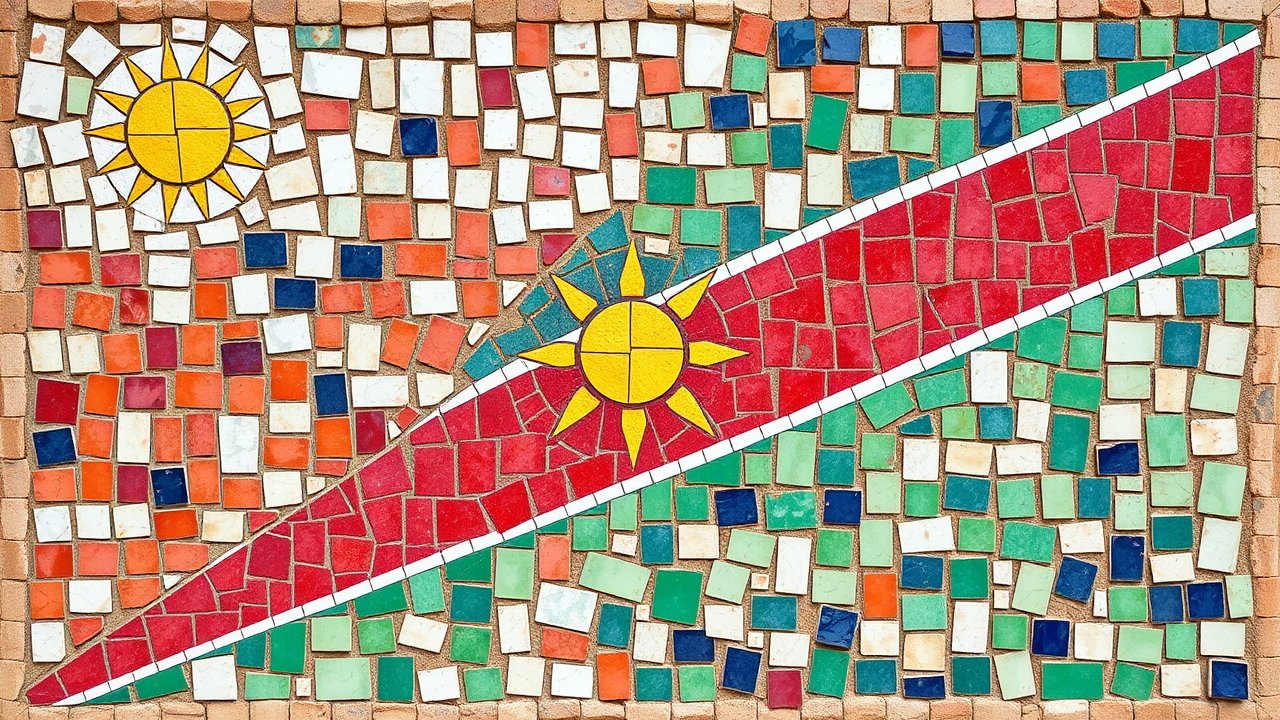 Flag of Namibia 🇳🇦 in mosaic tiles style