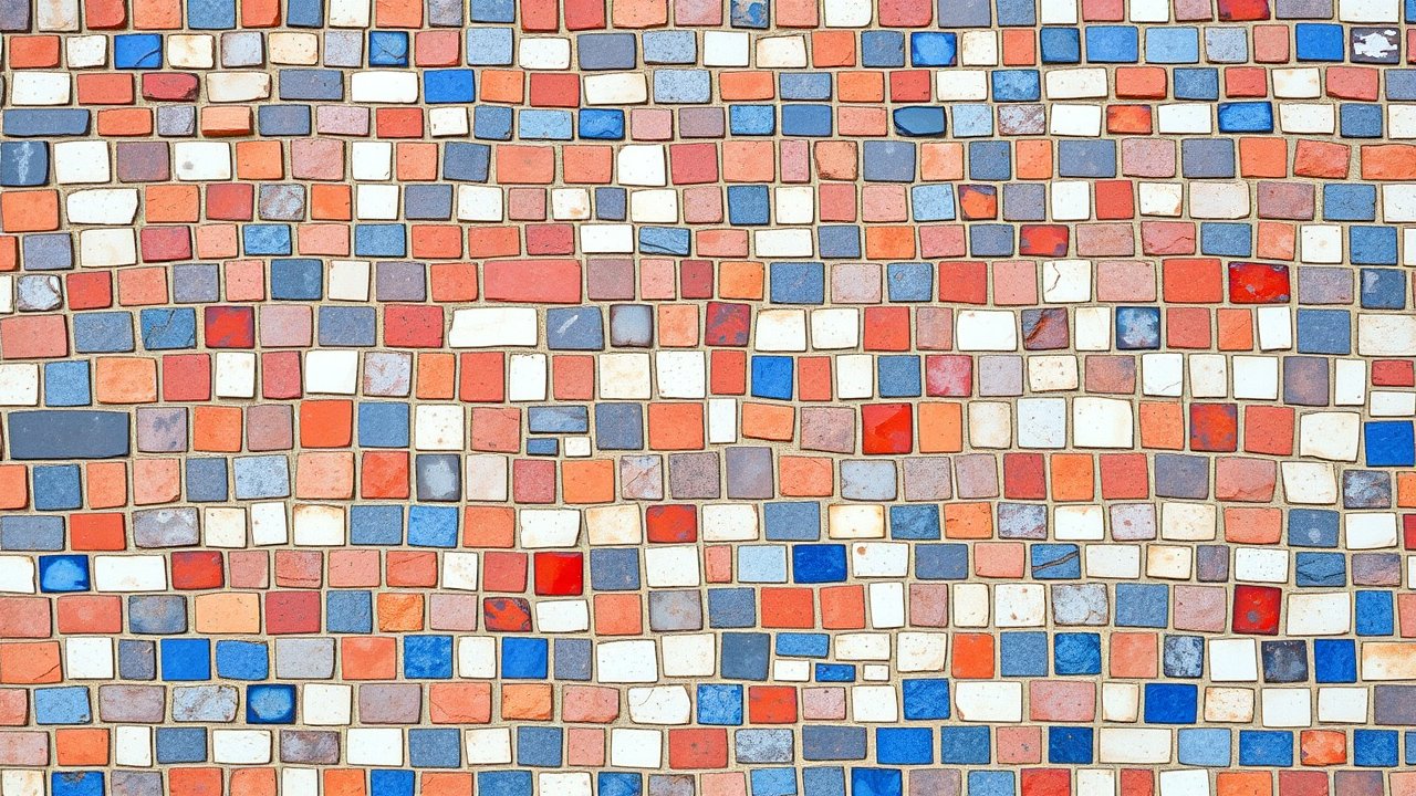Flag of Netherlands 🇳🇱 in mosaic tiles style