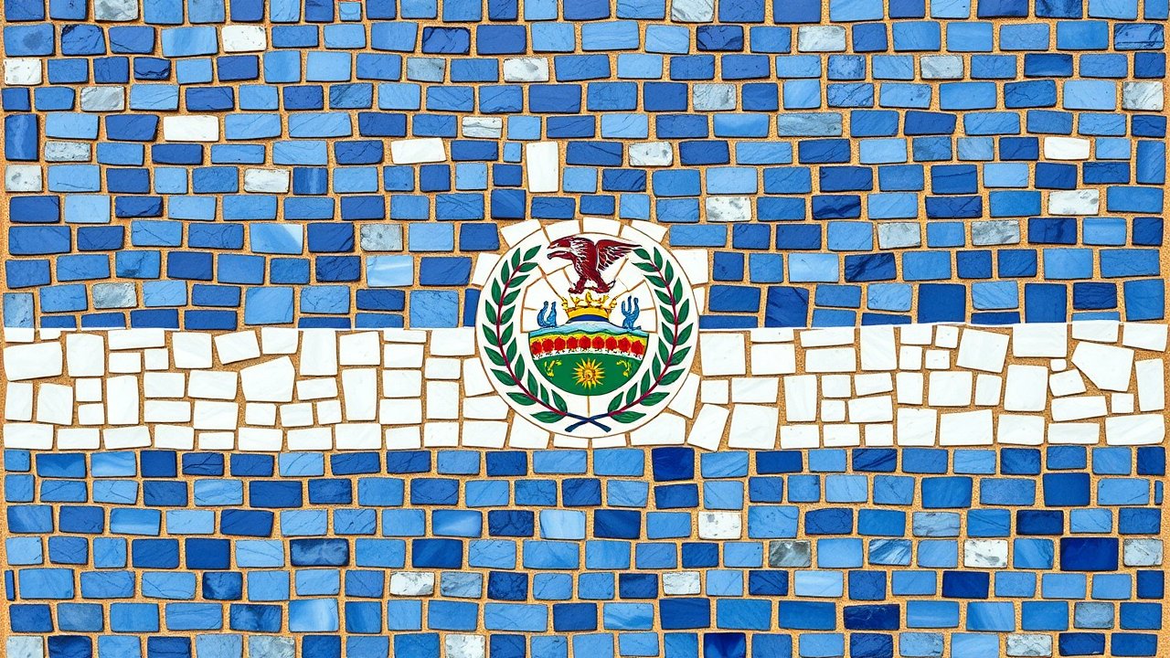 Flag of Nicaragua 🇳🇮 in mosaic tiles style