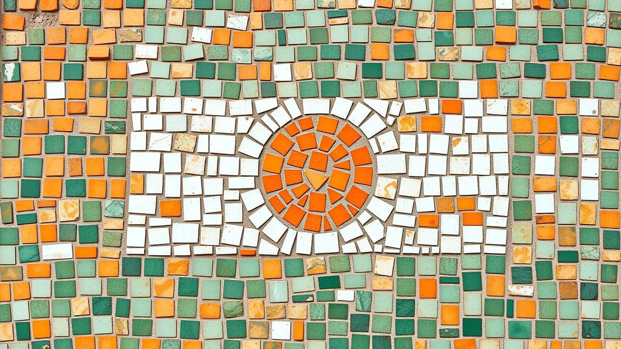 Flag of Niger 🇳🇪 in mosaic tiles style