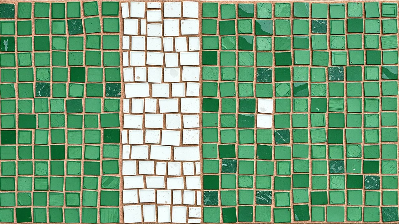 Flag of Nigeria 🇳🇬 in mosaic tiles style