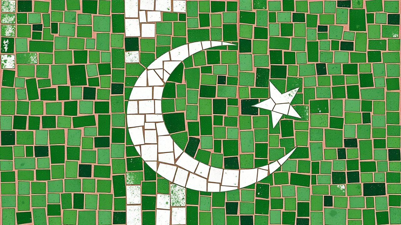 Flag of Pakistan 🇵🇰 in mosaic tiles style