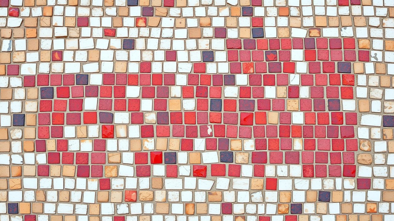Flag of Poland 🇵🇱 in mosaic tiles style