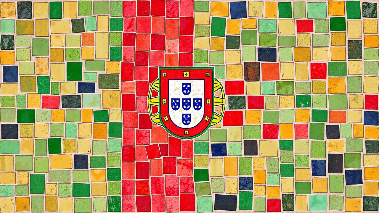 Flag of Portugal 🇵🇹 in mosaic tiles style