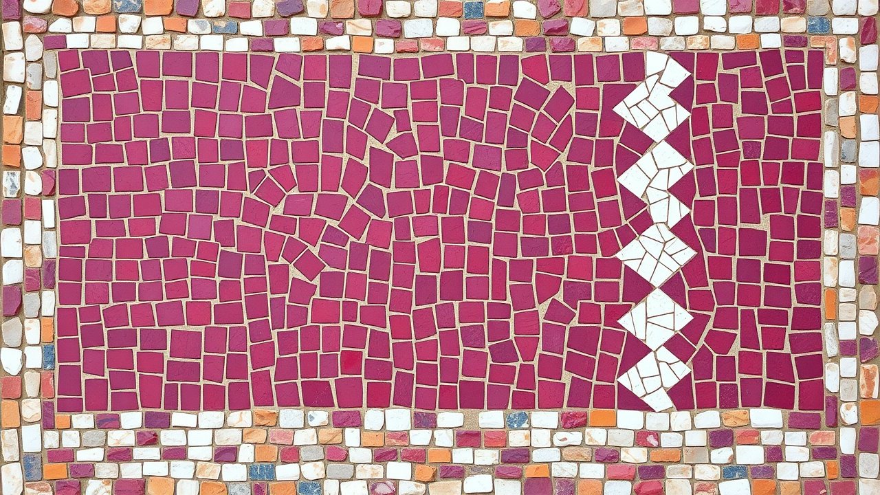 Flag of Qatar 🇶🇦 in mosaic tiles style