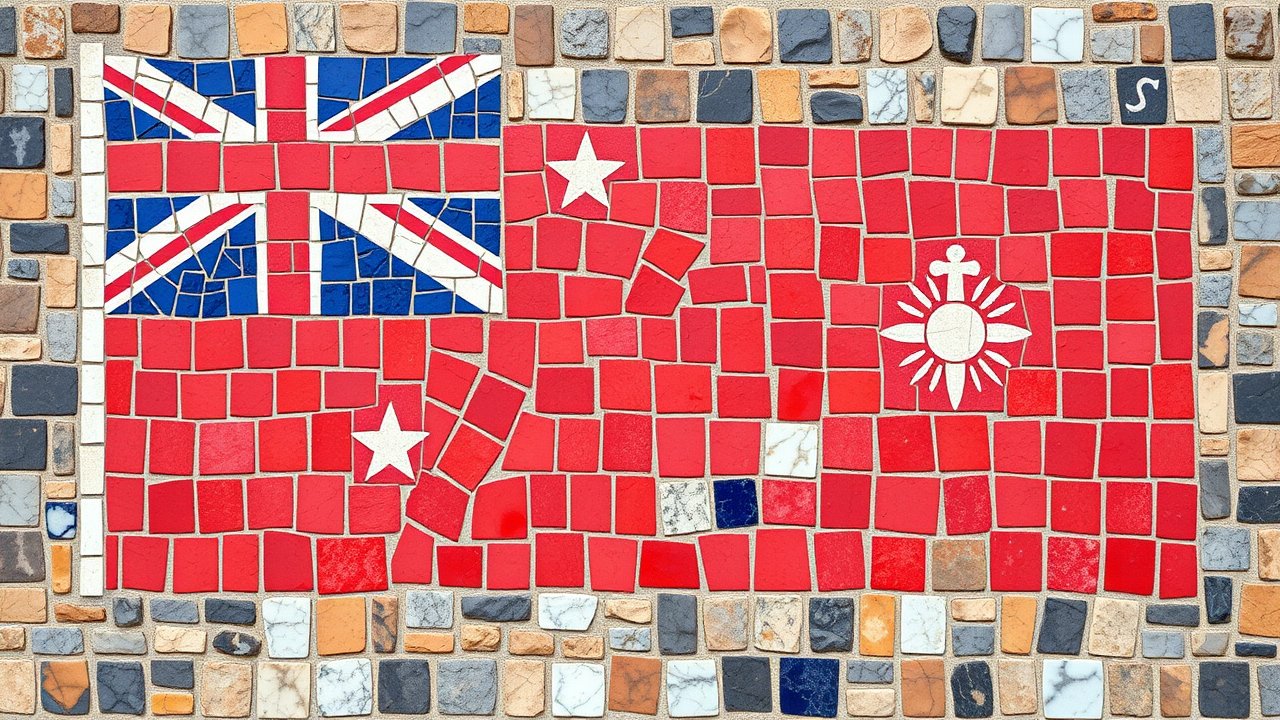 Flag of Samoa 🇼🇸 in mosaic tiles style