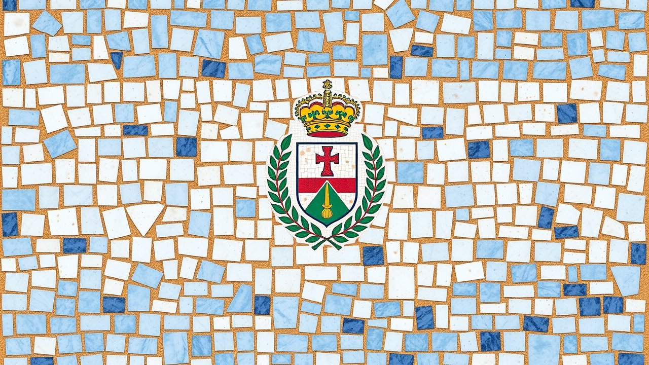 Flag of San Marino 🇸🇲 in mosaic tiles style