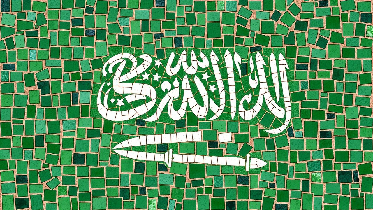 Flag of Saudi Arabia 🇸🇦 in mosaic tiles style