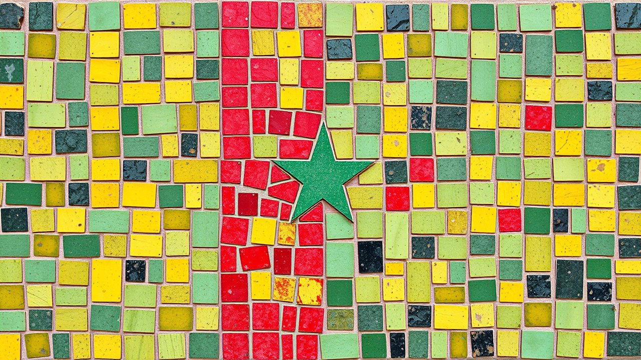 Flag of Senegal 🇸🇳 in mosaic tiles style