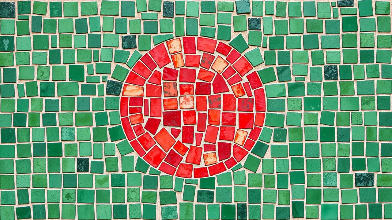 Flag of Bangladesh 🇧🇩 in mosaic tiles style