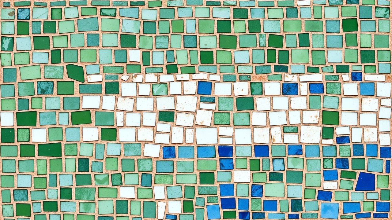 Flag of Sierra Leone 🇸🇱 in mosaic tiles style