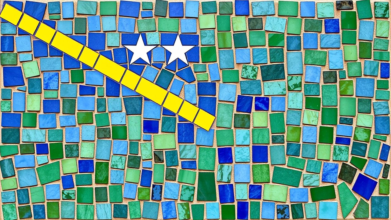 Flag of Solomon Islands 🇸🇧 in mosaic tiles style