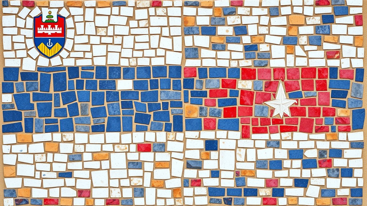 Flag of Slovenia 🇸🇮 in mosaic tiles style
