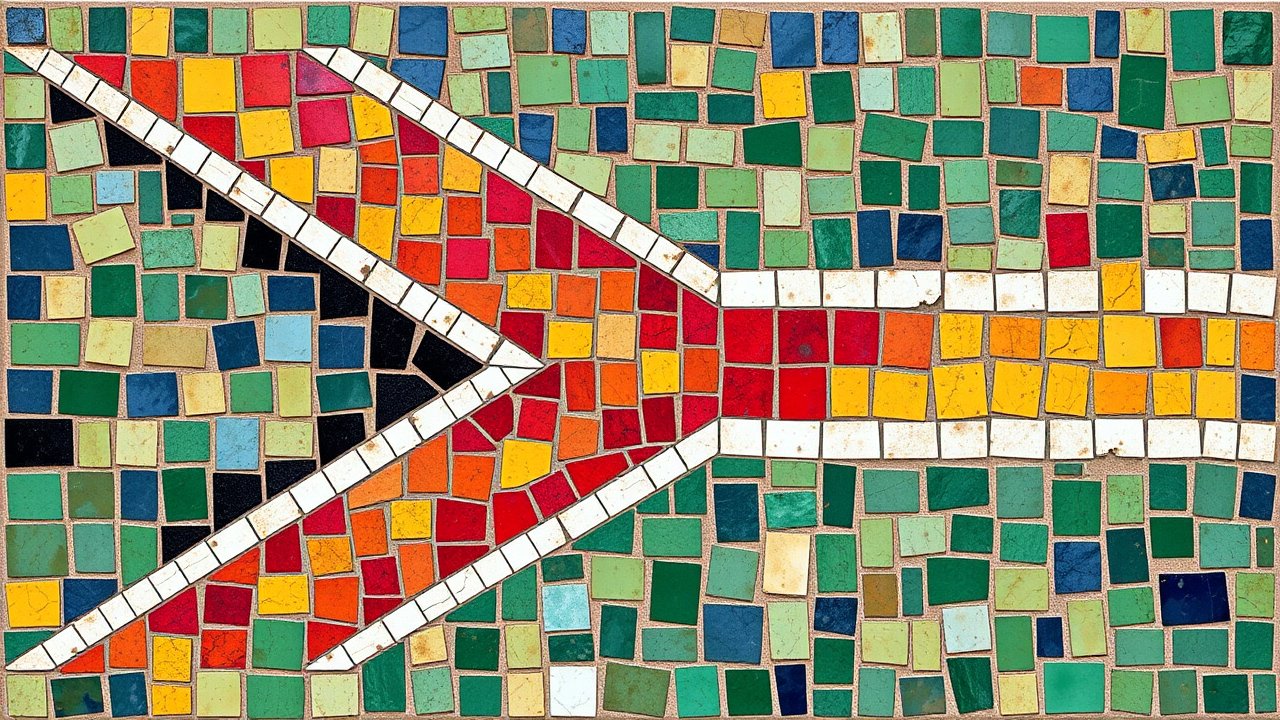 Flag of South Africa 🇿🇦 in mosaic tiles style