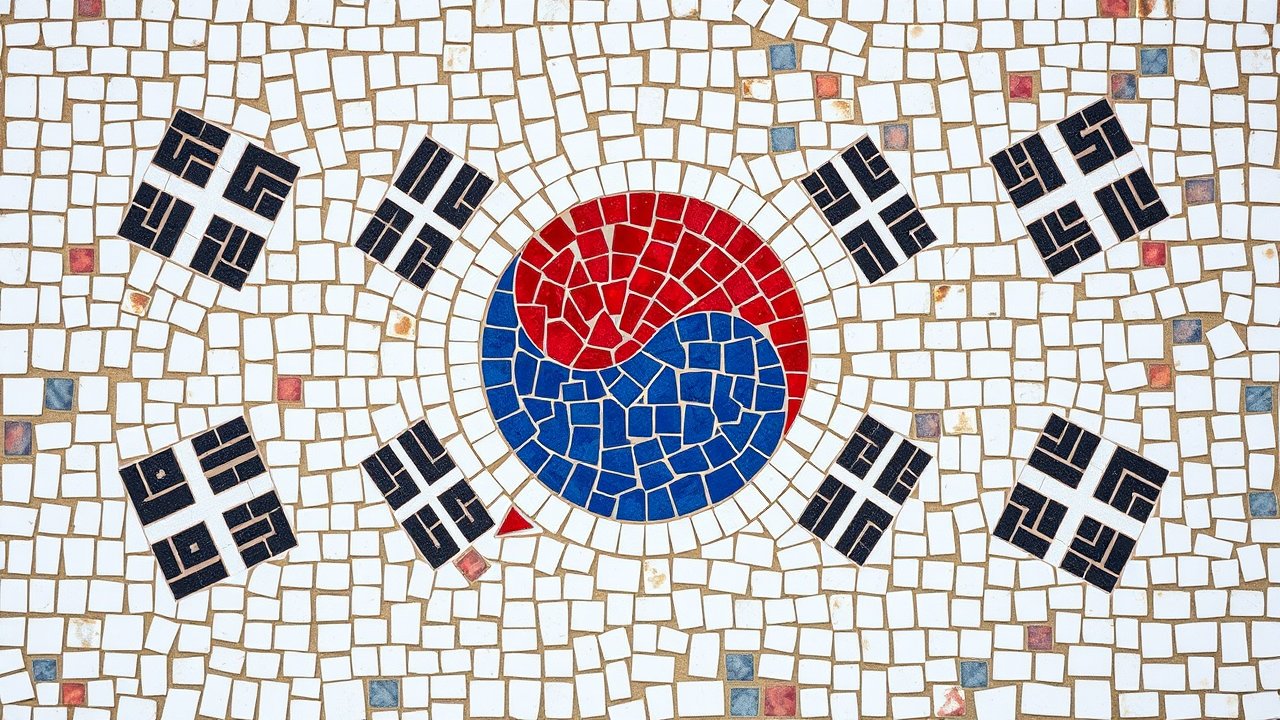Flag of South Korea 🇰🇷 in mosaic tiles style