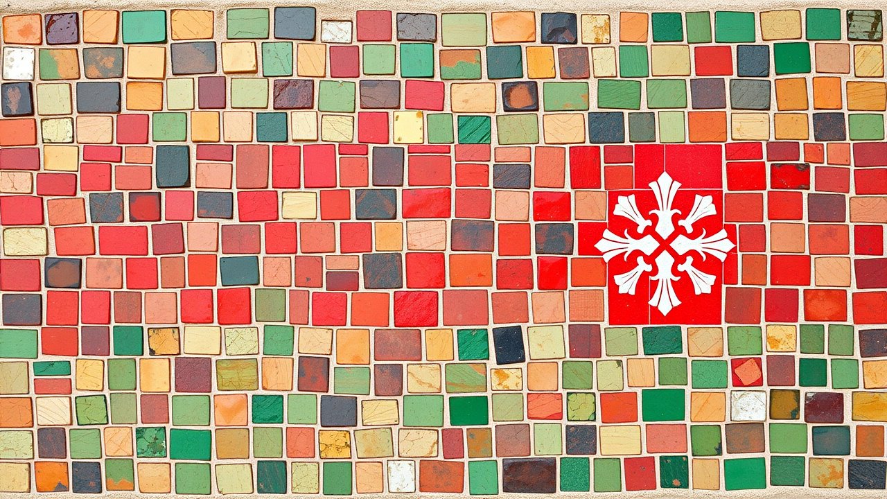 Flag of Belarus 🇧🇾 in mosaic tiles style