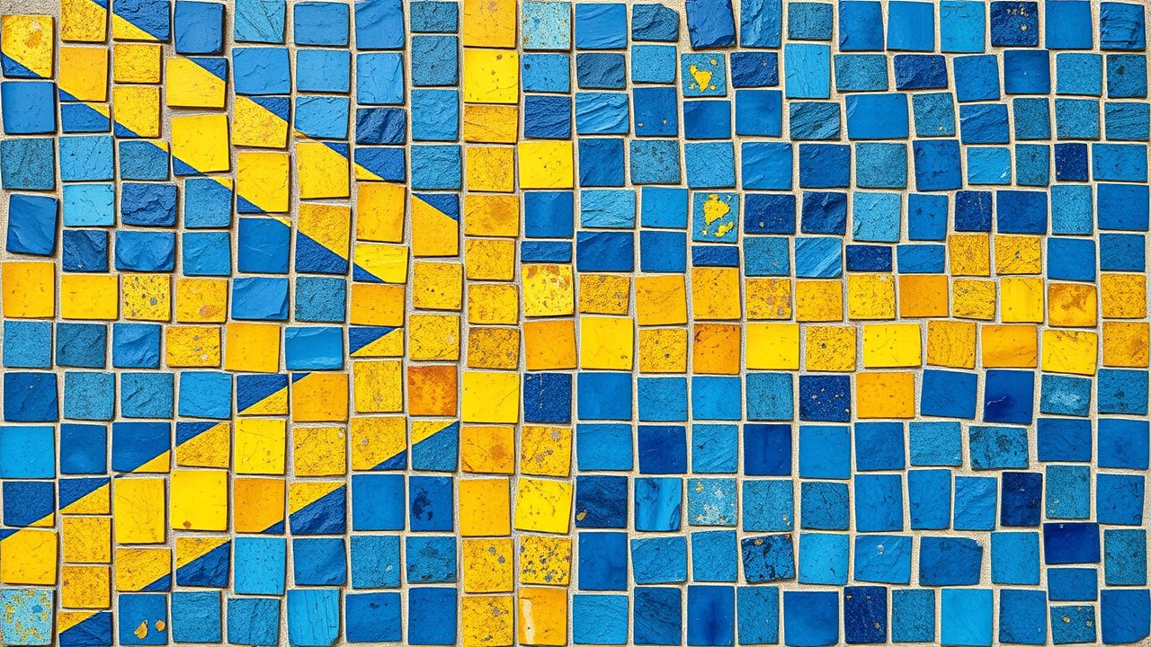 Flag of Sweden 🇸🇪 in mosaic tiles style