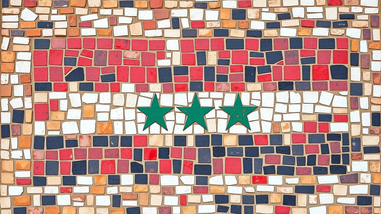 Flag of Syria 🇸🇾 in mosaic tiles style