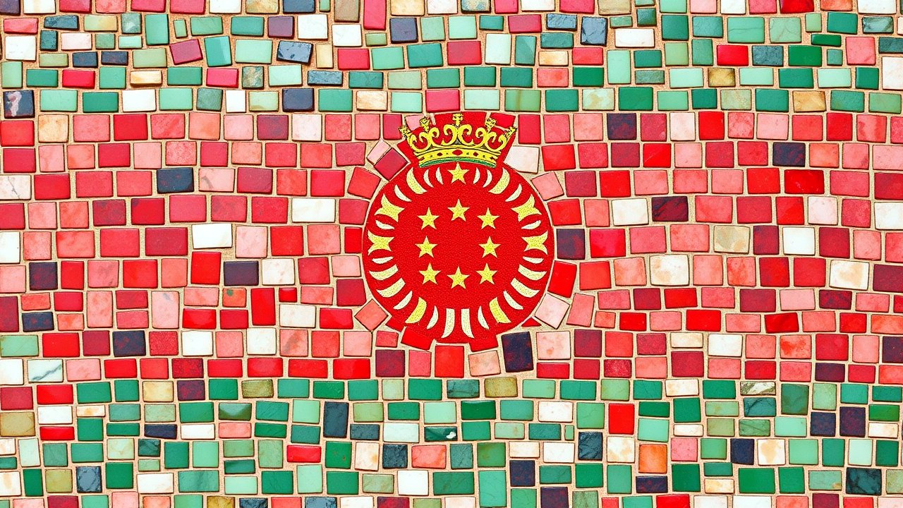 Flag of Tajikistan 🇹🇯 in mosaic tiles style