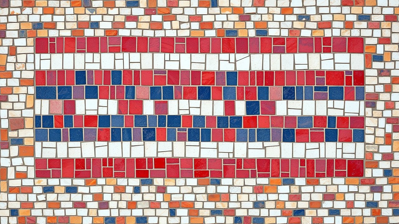 Flag of Thailand 🇹🇠in mosaic tiles style