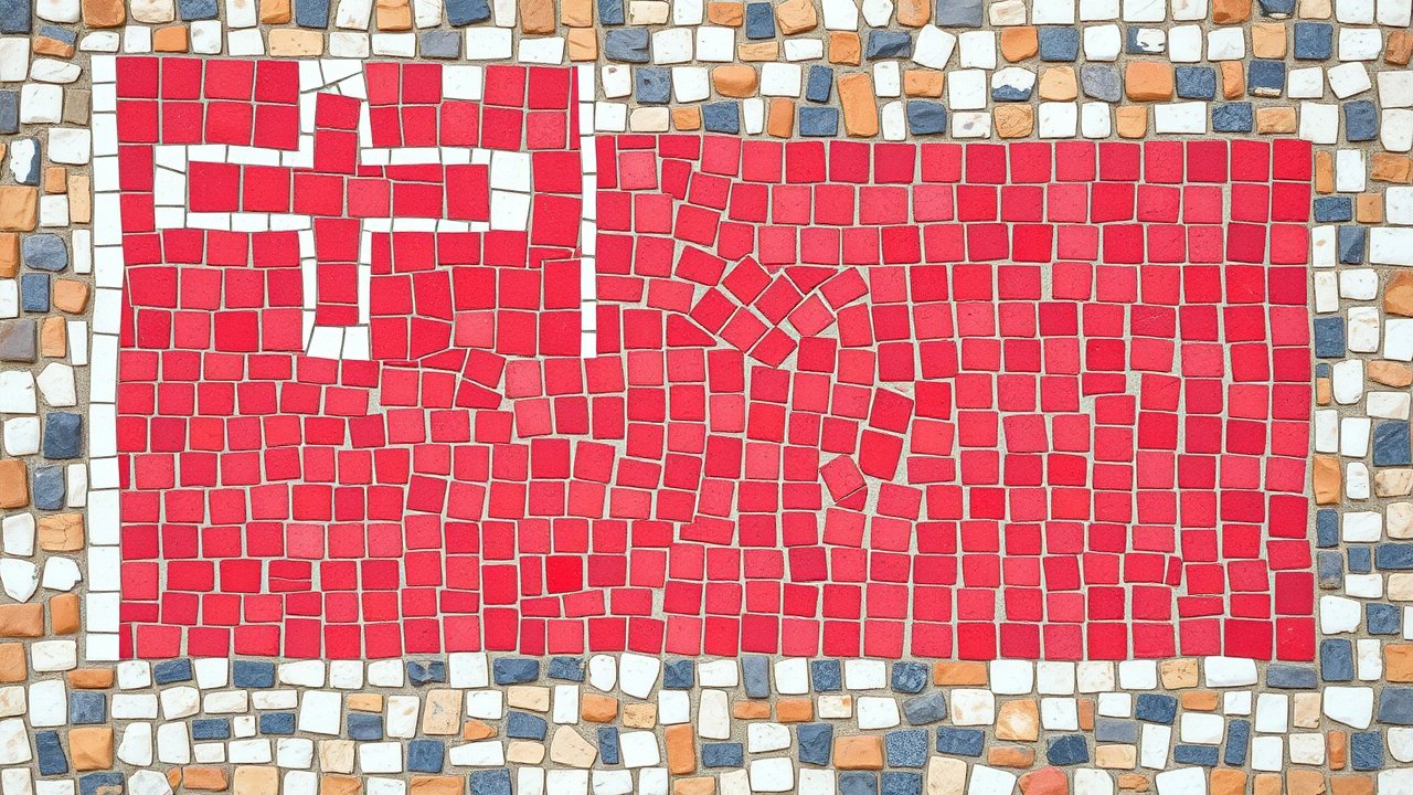 Flag of Tonga 🇹🇴 in mosaic tiles style