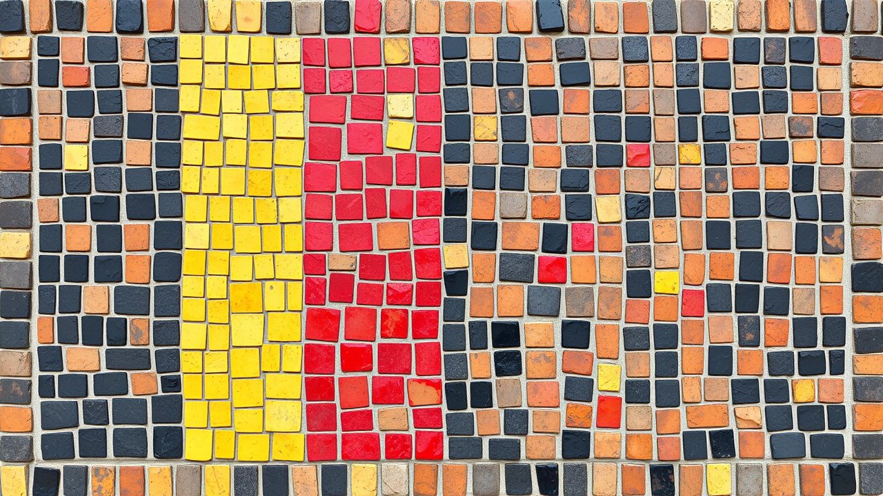Flag of Belgium 🇧🇪 in mosaic tiles style