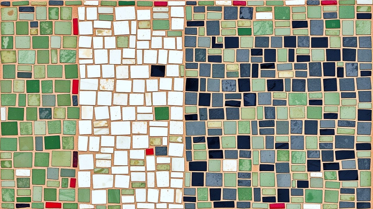 Flag of United Arab Emirates 🇦🇪 in mosaic tiles style