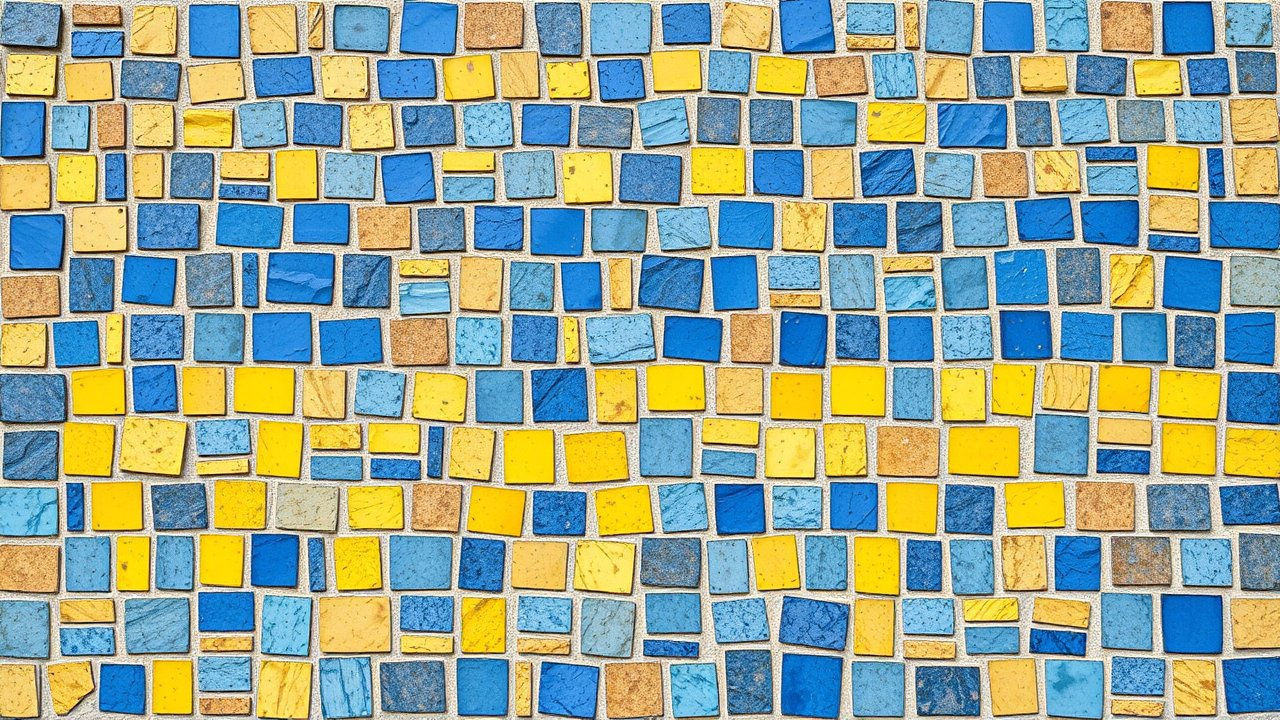 Flag of Ukraine 🇺🇦 in mosaic tiles style