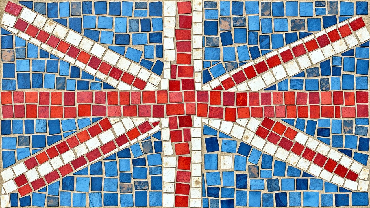 Flag of United Kingdom 🇬🇧 in mosaic tiles style