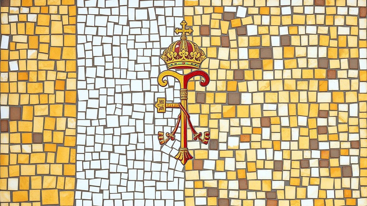 Flag of Vatican City 🇻🇦 in mosaic tiles style