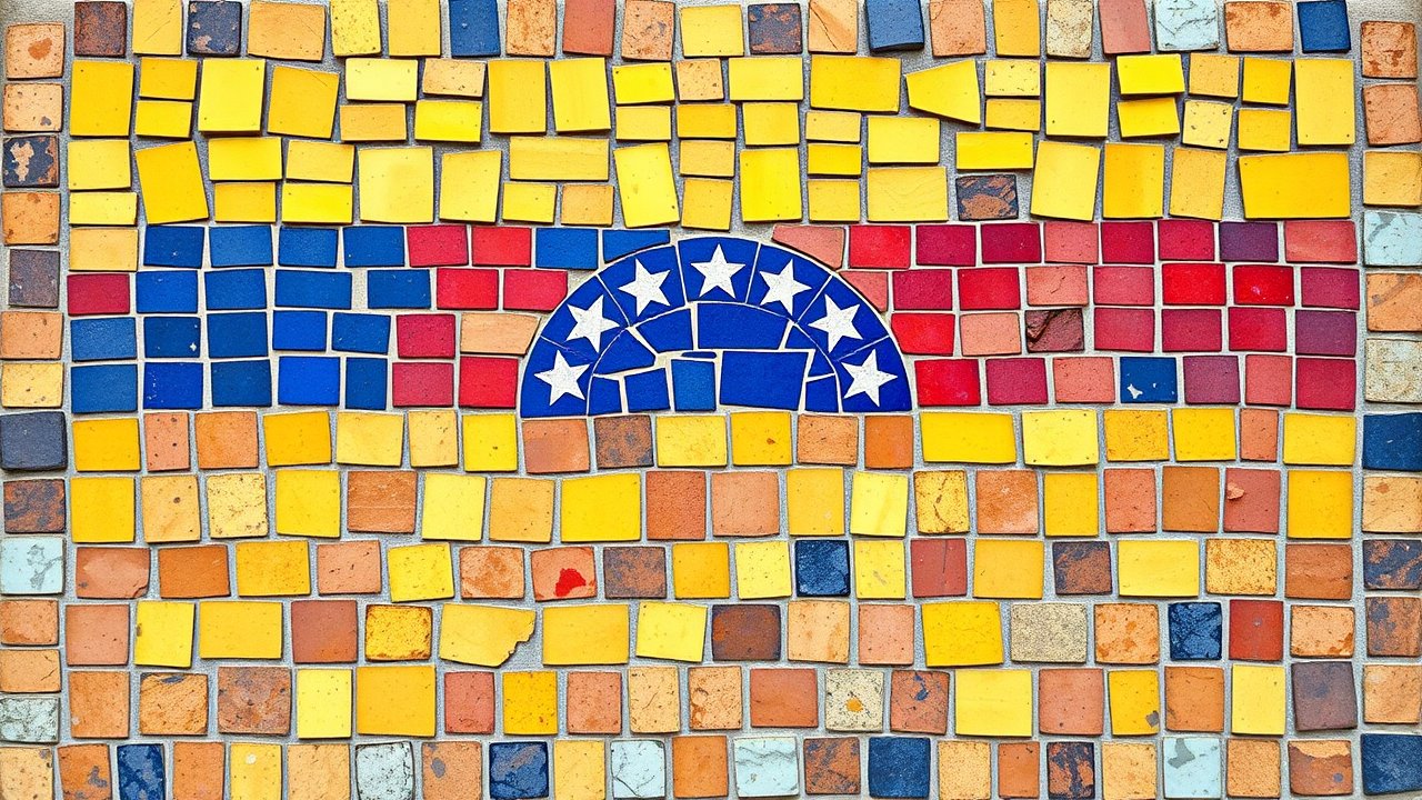 Flag of Venezuela 🇻🇪 in mosaic tiles style