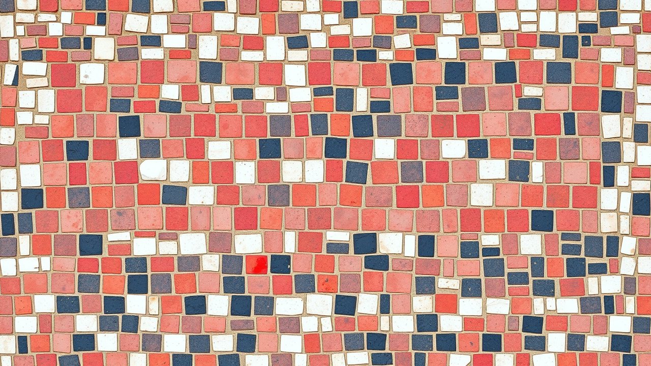 Flag of Yemen 🇾🇪 in mosaic tiles style