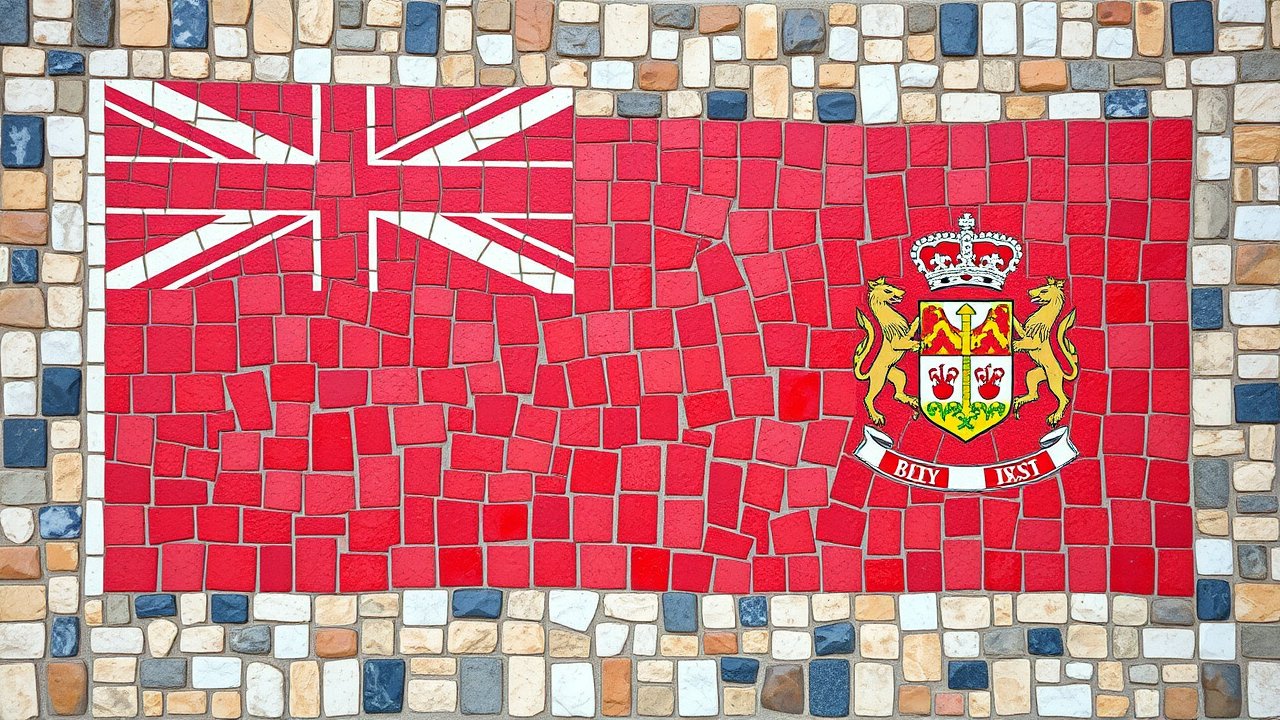 Flag of Bermuda 🇧🇲 in mosaic tiles style
