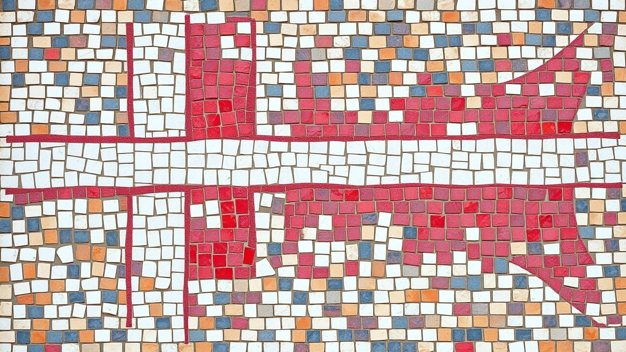 Flag of Greenland 🇬🇱 in mosaic tiles style