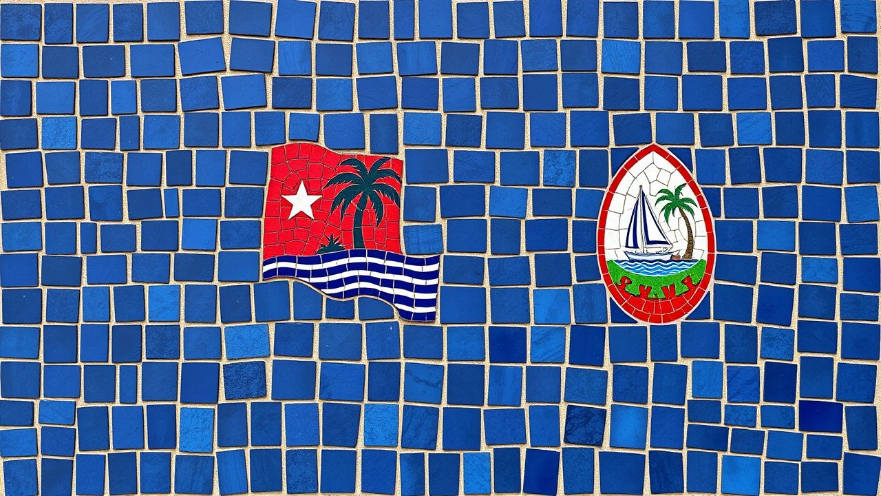Flag of Guam 🇬🇺 in mosaic tiles style