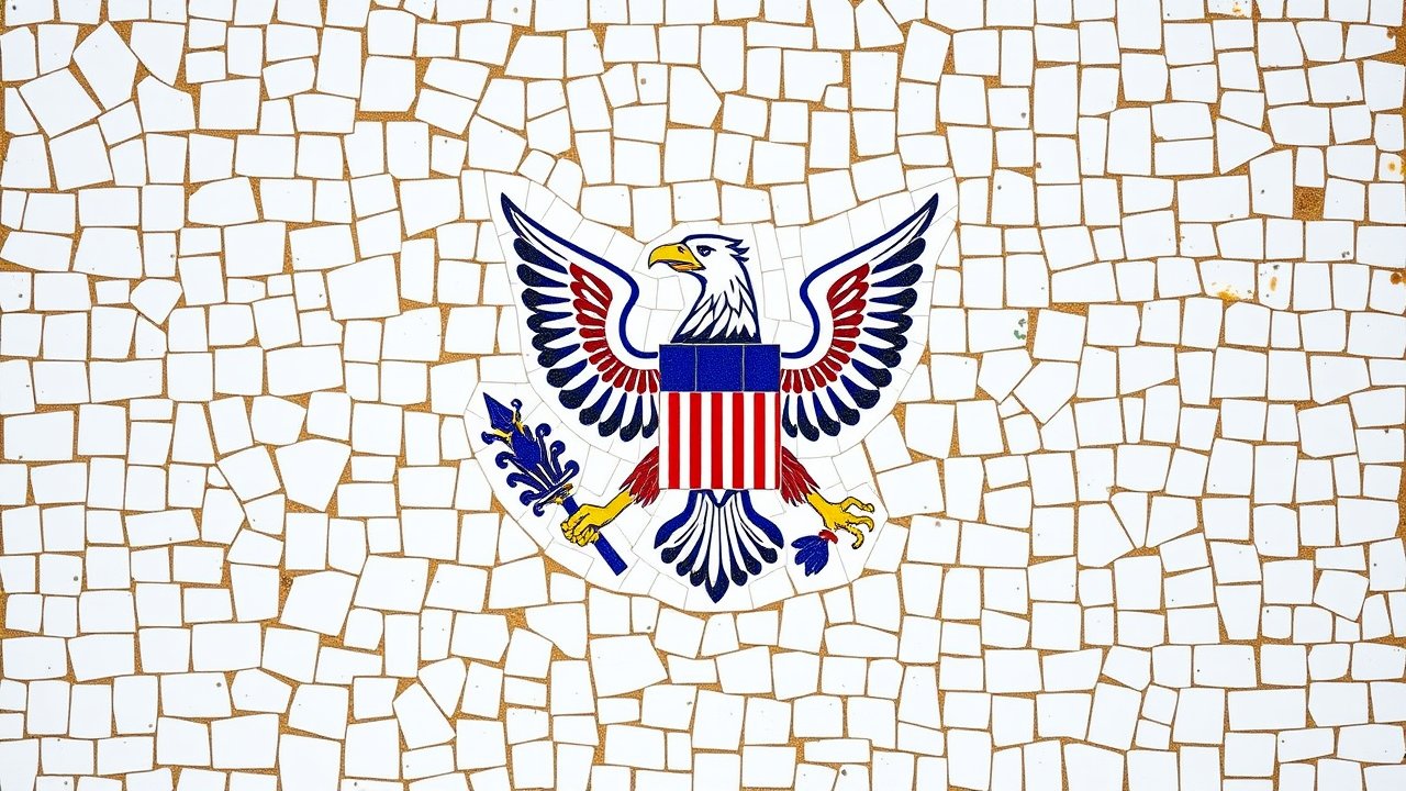 Flag of U.S. Virgin Islands 🇻🇮 in mosaic tiles style