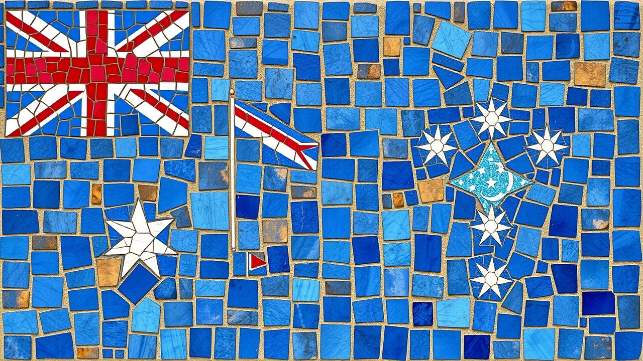 Flag of Australia 🇦🇺 in mosaic tiles style