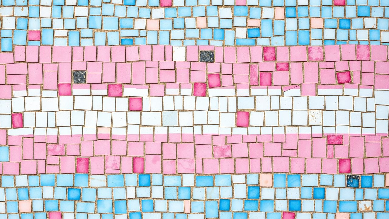 Flag of Transgender (trans) 🏳️‍⚧️ in mosaic tiles style
