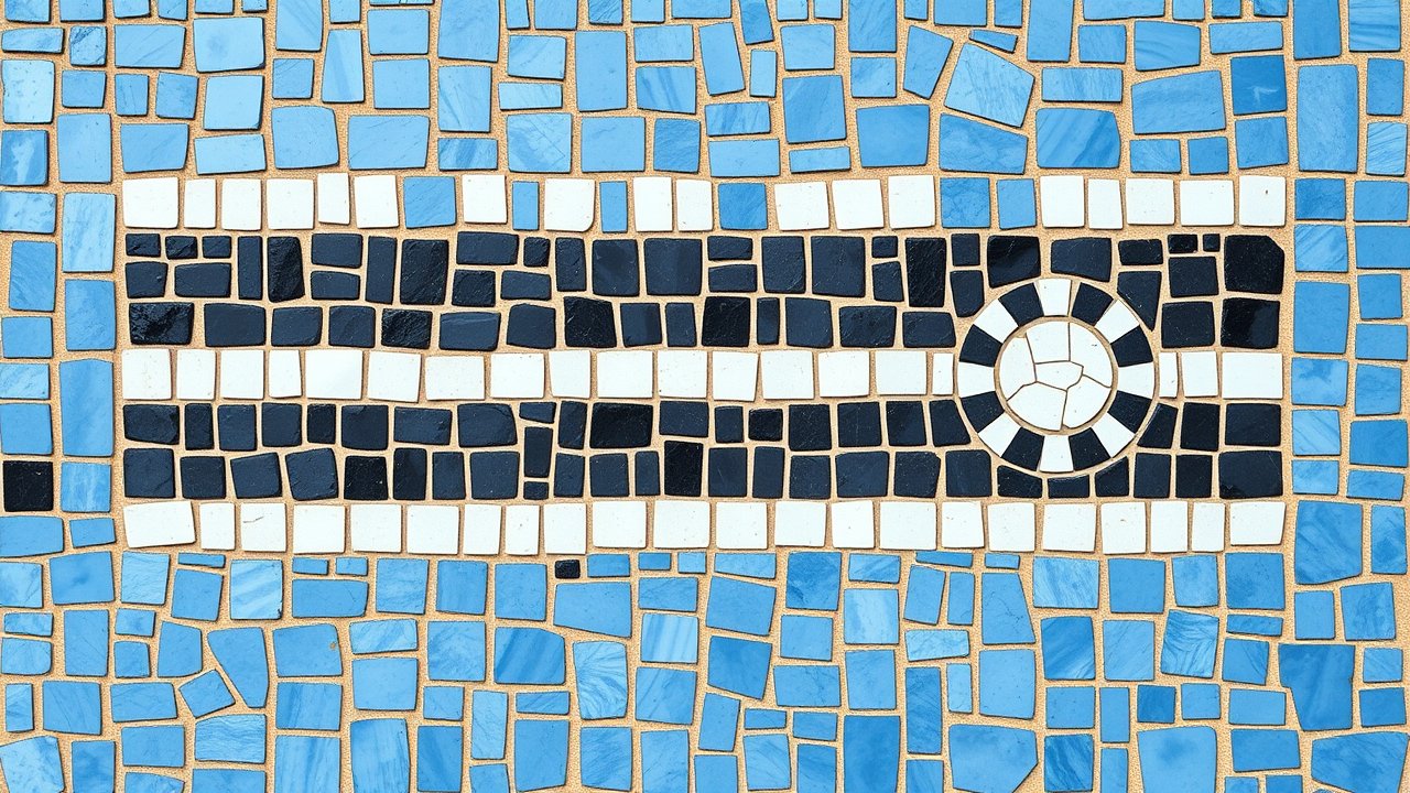 Flag of Botswana 🇧🇼 in mosaic tiles style