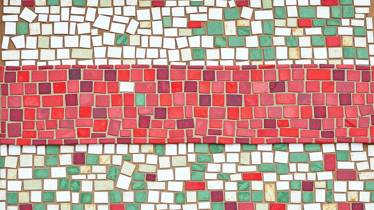 Flag of Bulgaria 🇧🇬 in mosaic tiles style