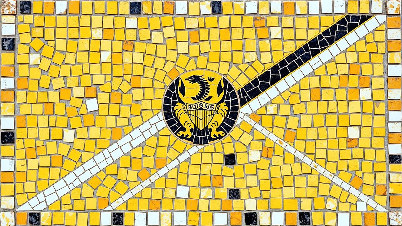 Flag of Brunei 🇧🇳 in mosaic tiles style