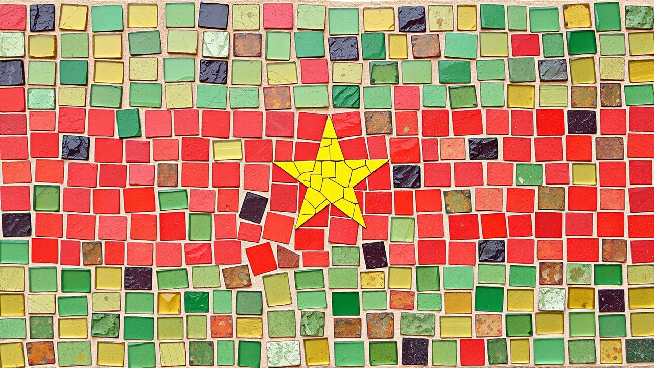 Flag of Burkina Faso 🇧🇫 in mosaic tiles style