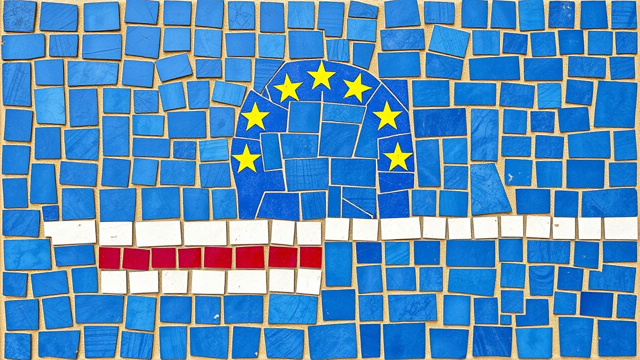 Flag of Cape Verde 🇨🇻 in mosaic tiles style