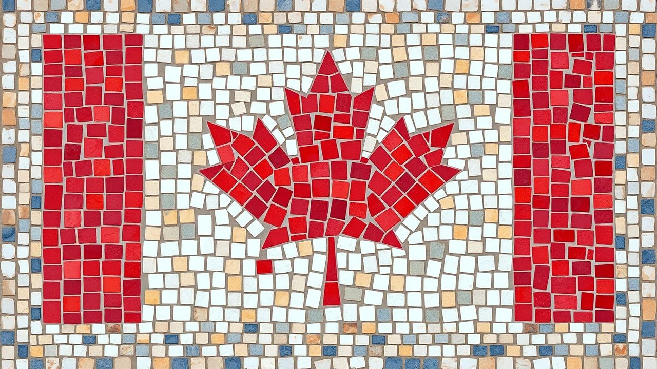 Flag of Canada 🇨🇦 in mosaic tiles style
