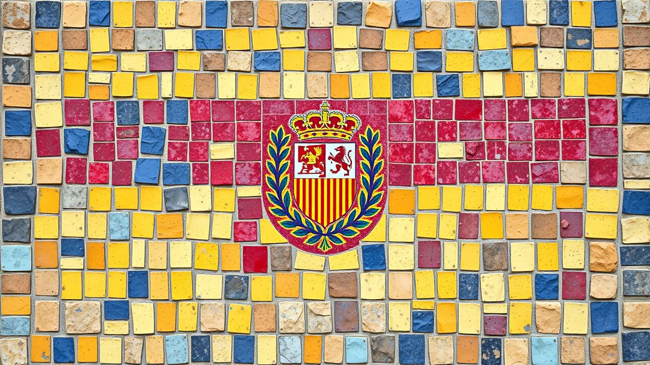Flag of Andorra 🇦🇩 in mosaic tiles style