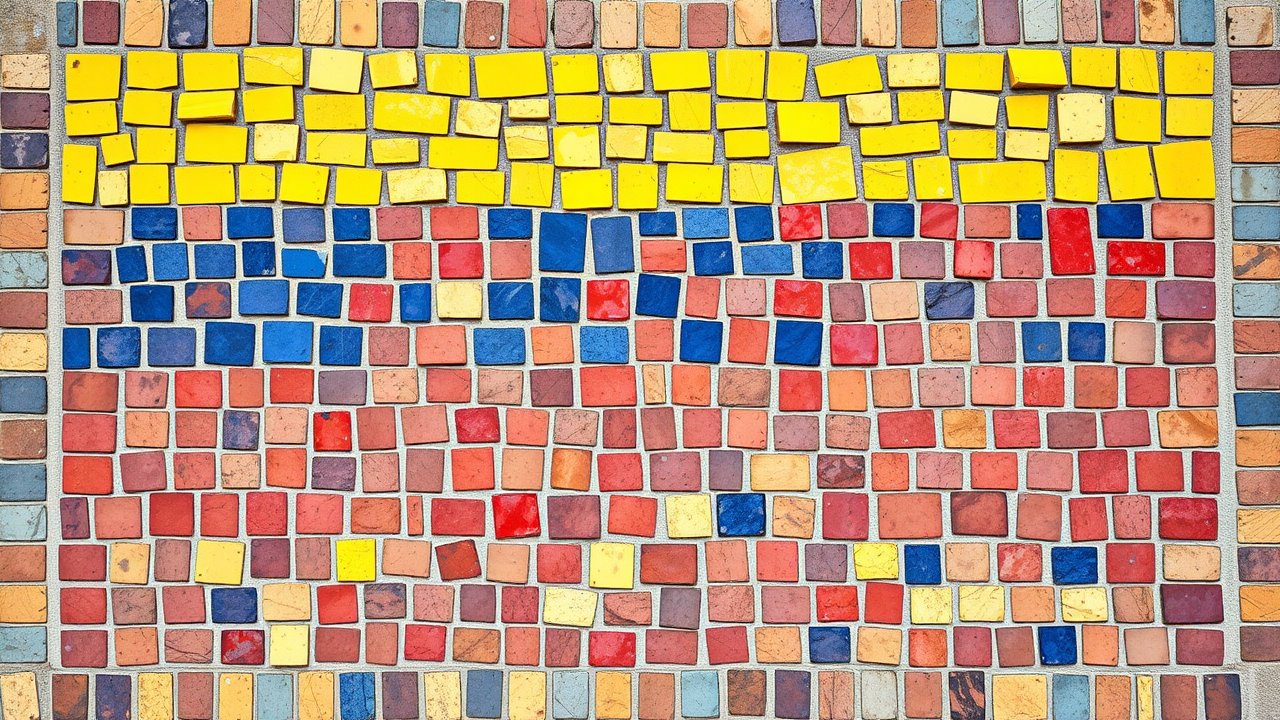 Flag of Colombia 🇨🇴 in mosaic tiles style