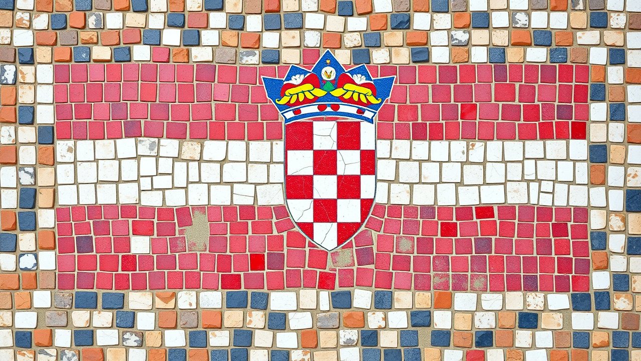 Flag of Croatia 🇭🇷 in mosaic tiles style