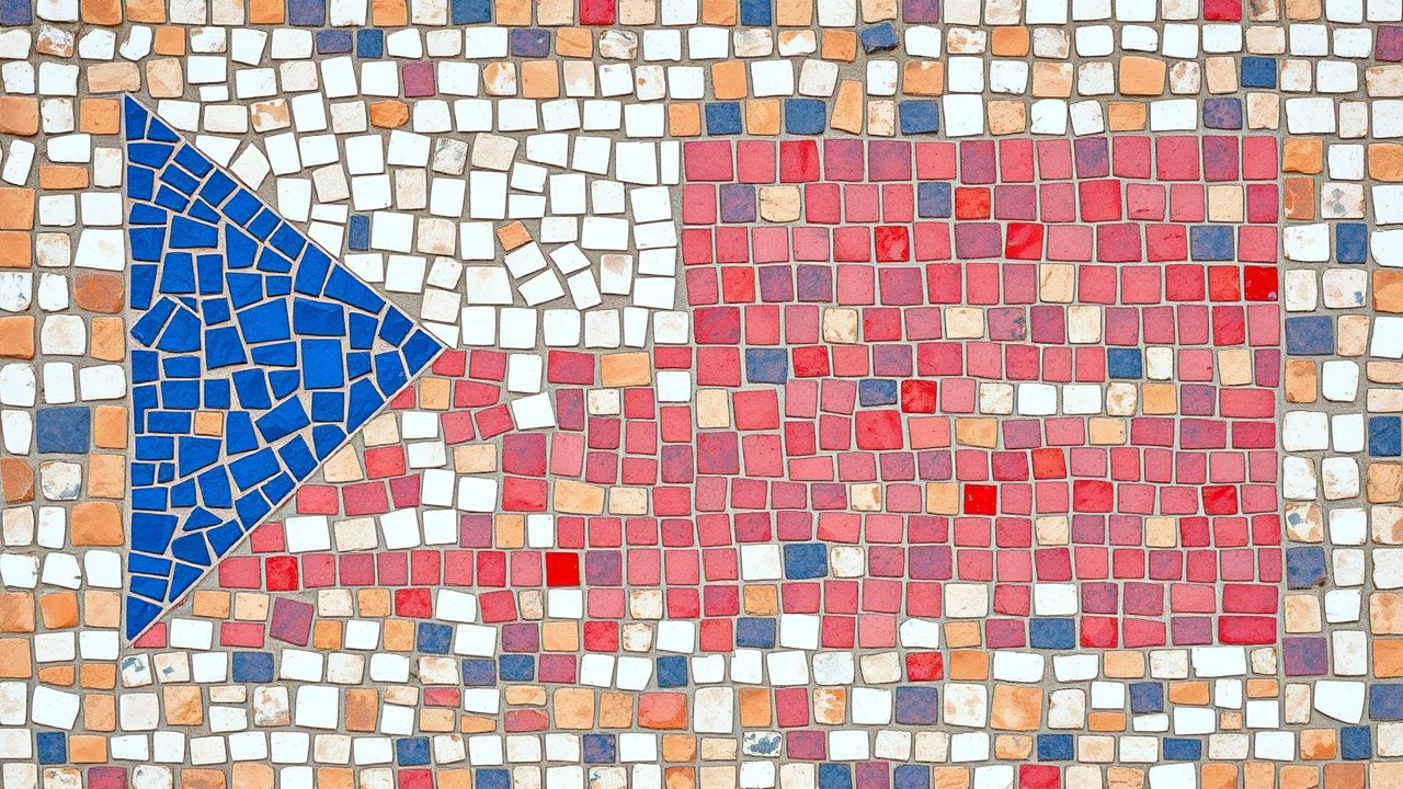 Flag of Czech Republic 🇨🇿 in mosaic tiles style
